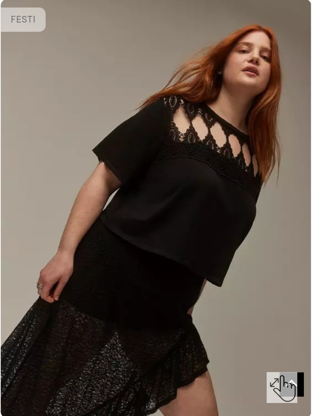 🖤NWOT🖤Women's Black Crochet Yoke Blouse